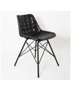 Silla de Cuero Natural Coimbra Negro