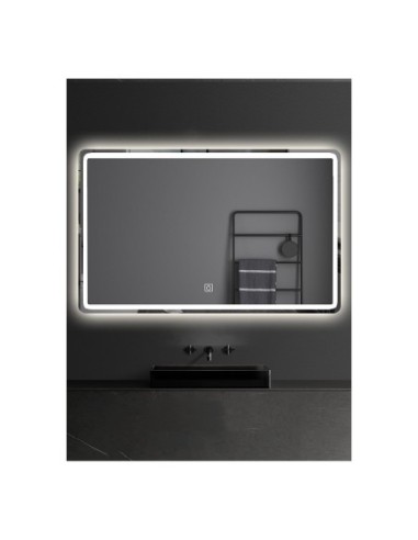 Espejo rectangular con luz led blanca 80x60 cm