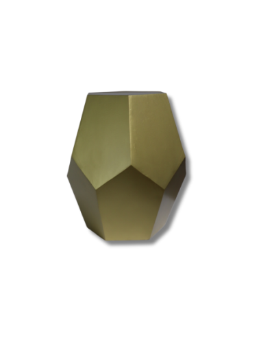 Taburete de madera hexagonal dorado 42x42x50 cm