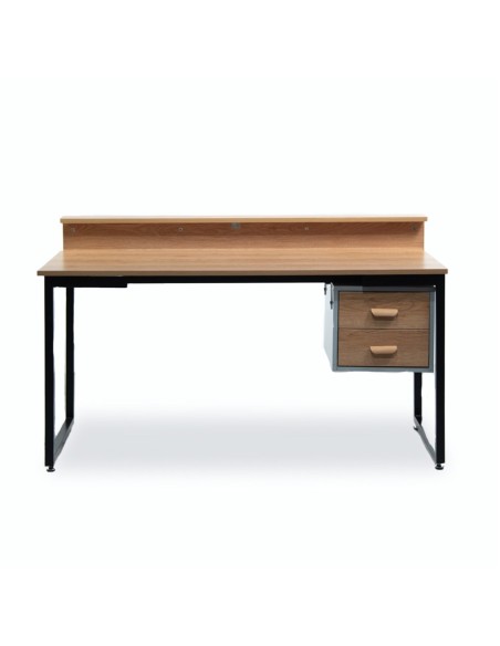 Escritorio Madera De Acacia 2 Gavetas 140 x 85 x 62cm