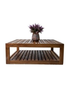 Mesa de centro madera de teca 96 x 96 x 36 cm 2