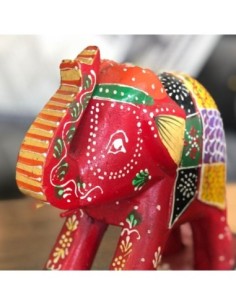 Elefante balancín decorativo madera teca rojo 2