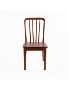 Silla de madera ALLEN madera oscura palillaje de respaldo 2