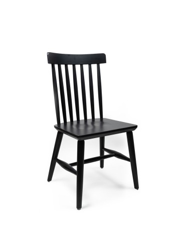 Silla Windsor negra con madera de teca 87X44X41,5cm