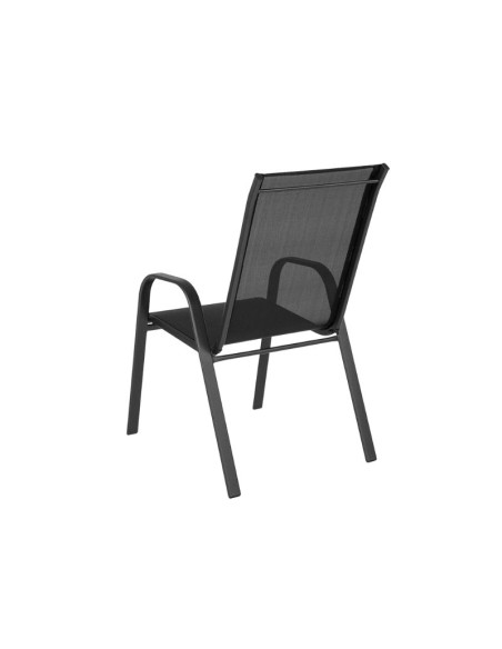 Silla Rinconada de fierro y malla textileno color negro