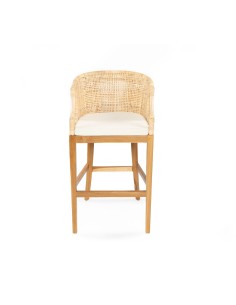 Silla Bar Stoll Madera / Rattan Color Natural con cojín 72cm 2