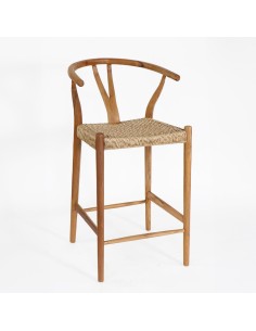Silla BAR Wishbone madera / fibra sintética color natural...