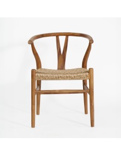 Silla WISHBONE plus madera/ fibra color natural 2