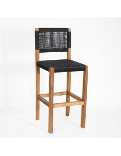 Silla de BAR simón madera / fibra sintética color negro...