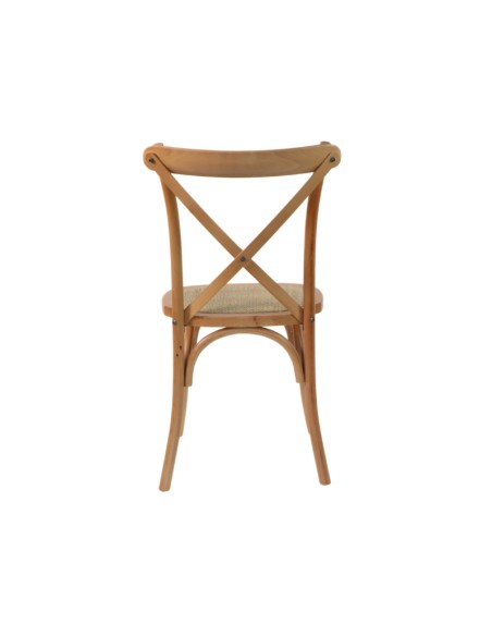 Silla Cruceta CROSSBACK madera de haya y rattan 50x50x90cm