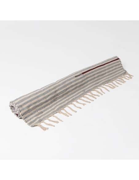 ALFOMBRA JANIKA DE YUTE Y ALGODÓN BEIGE BLANCO 120 X 170CM