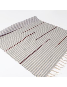 ALFOMBRA JANIKA DE YUTE Y ALGODÓN BEIGE BLANCO 120 X 170CM