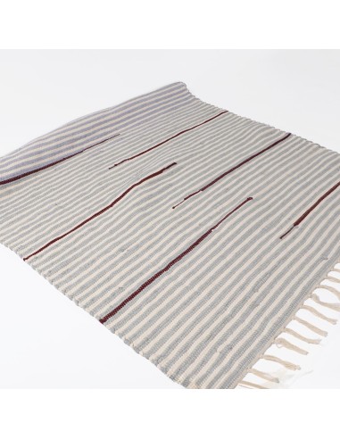 ALFOMBRA JANIKA DE YUTE Y ALGODÓN BEIGE BLANCO...